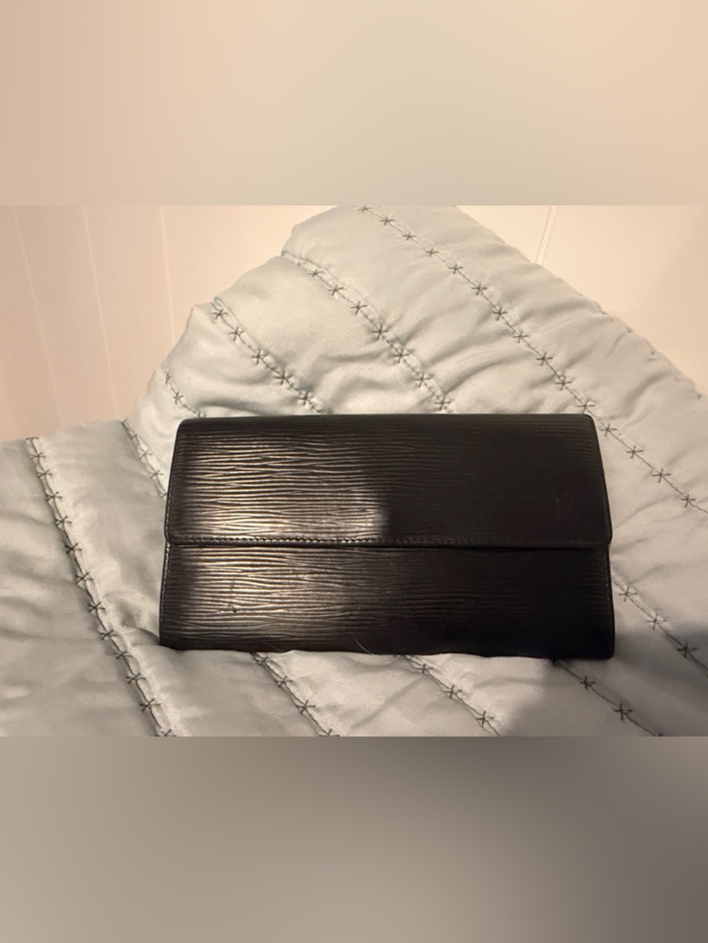 Louis Vuitton Black Textured Leather Wallet